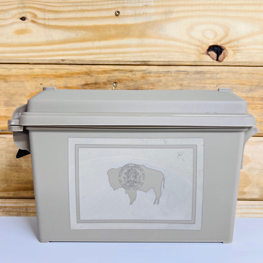 Wyoming State Flag Ammo Can - Tan