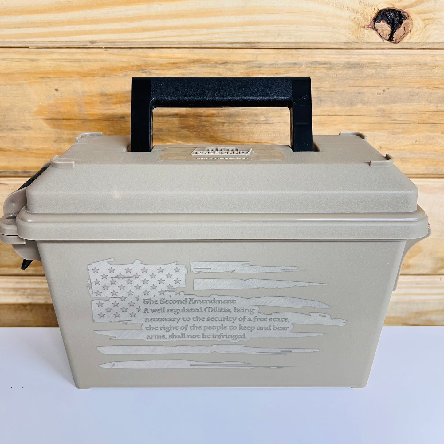 Second Amendment Flag Ammo Can - Tan
