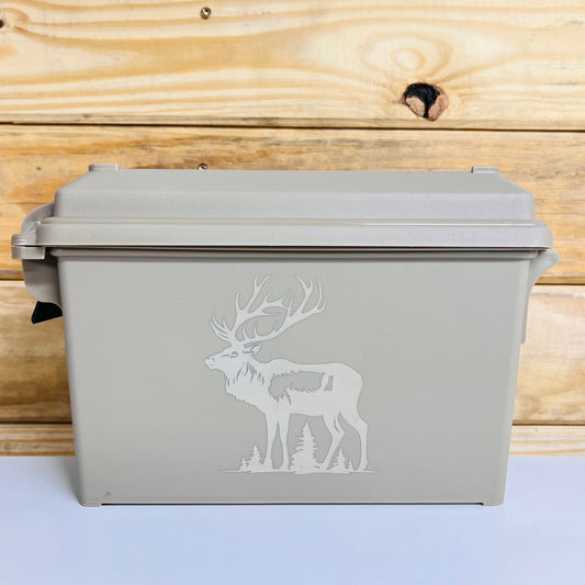 Elk in the Wilderness Ammo Can - Tan