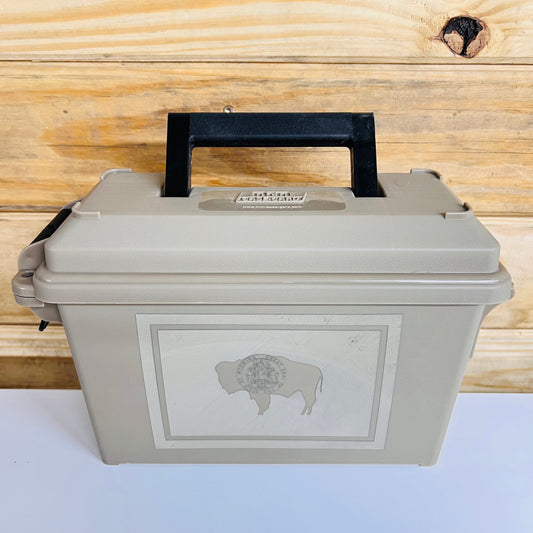 Wyoming State Flag Ammo Can - Tan