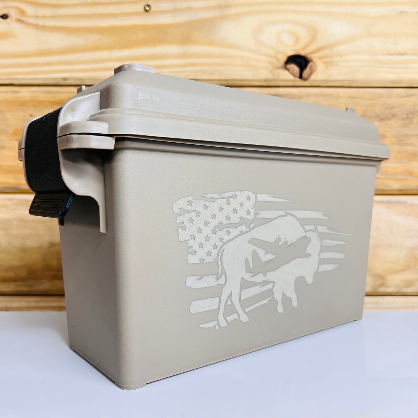 C-130 Hercules American Flag Ammo Can - Tan