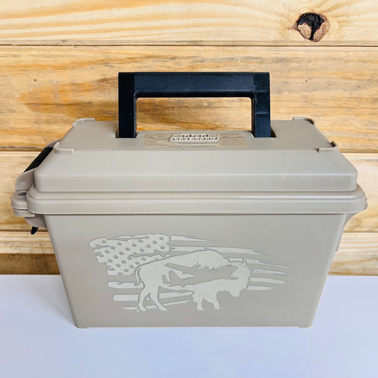 C-130 Hercules American Flag Ammo Can - Tan