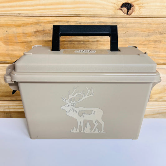 Elk in the Wilderness Ammo Can - Tan