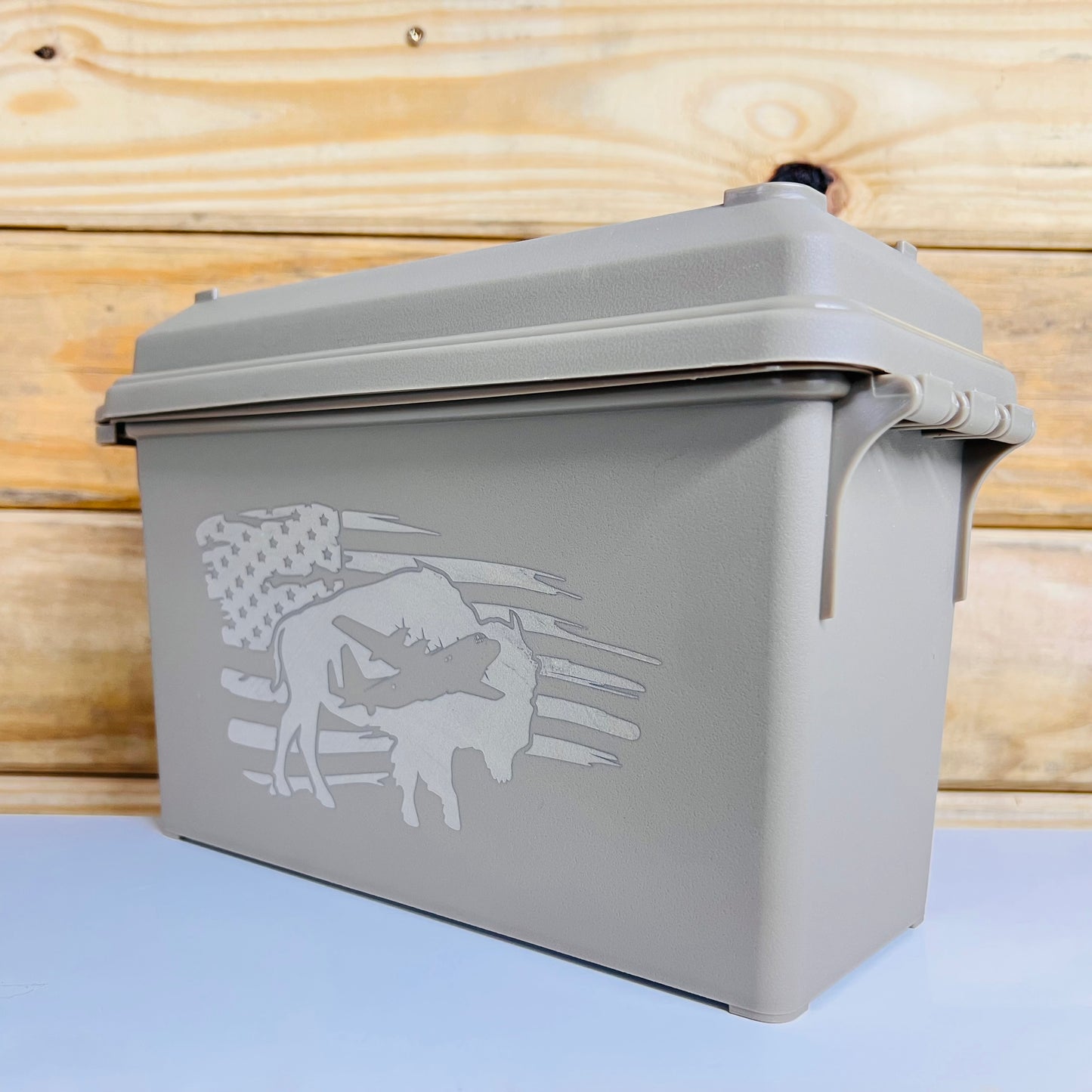 C-130 Hercules American Flag Ammo Can - Tan
