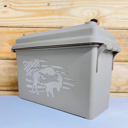 C-130 Hercules American Flag Ammo Can - Tan